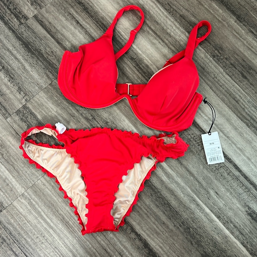 Red bathing suit. Target brand